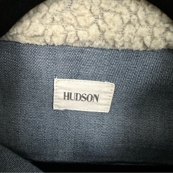 HUDSON |  Mariah Kids Studded Jean Jacket with Faux Sherpa Collar - Size M - Picture 2 of 4